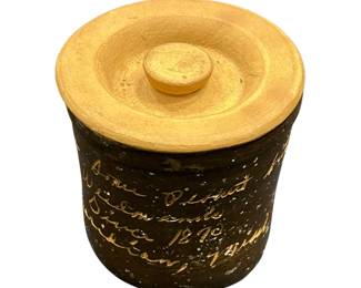 Early inscribed pottery jar.