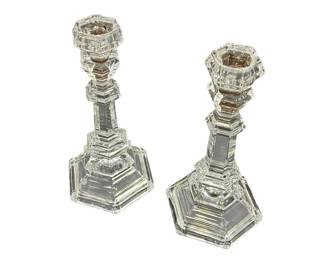 Tiffany crystal candle stands.