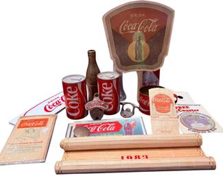 Misc lot of coke items. 