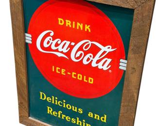 Modern Coke framed sign