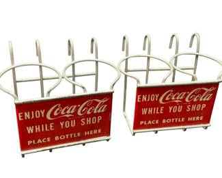 2 Early coke bottle hanging racks. 
