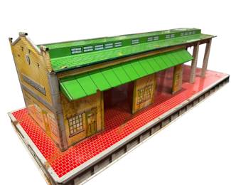 Early tin litho toy station