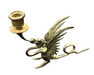 Tiffany & Co bronze winged griffin candle stand