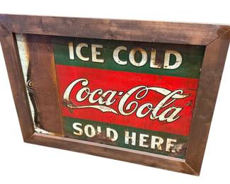 1920s Porcelain sign in frame