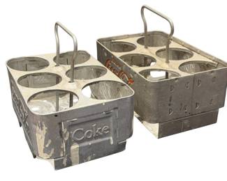 2 aluminum bottle carriers. 