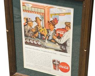 Framed Coke ad from magazine