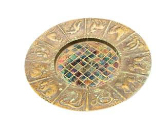 Tiffany Studios bronze tray w/tiles.