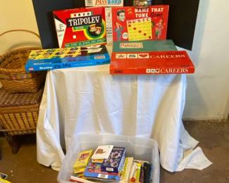 OldTimey Games And A Bin Full Of Reading Books And More