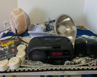 Lamps Alarm Clock Radio Speakers And Power Strip