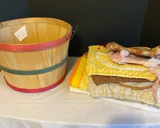 Vintage Bushel Basket And Some Vintage Handcrafted Items