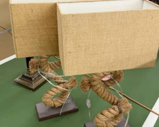Pair of Costal Rope Table Lamps