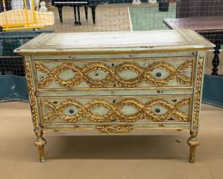 Ornate Painted Accent Chest / Cabinet
