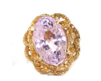 Diamond and Kunzite Ring