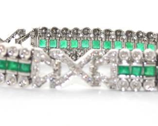 Emerald and diamond bracelet