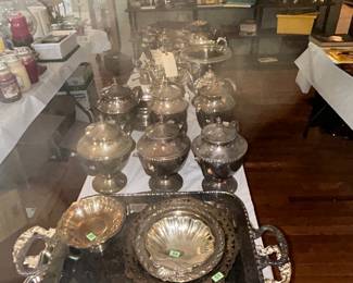 Platted silver serving dishes