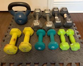 Kettle bell and dumbbells