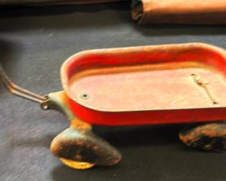 Vintage Pressed Steel Red Wagon