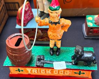 Trick Dog Mechanical Coin Bank Cast Iron