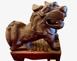 Carved Wood Foo Dog