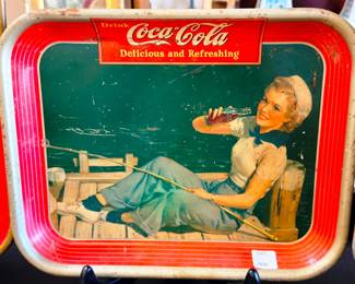 1940 Coca-Cola Beverage Tray Drink Coca-Cola Delicious and Refresh