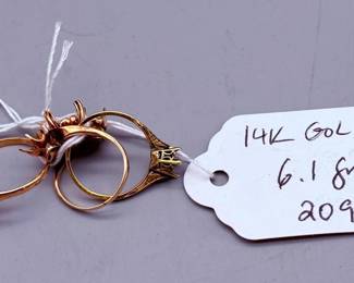 14k Gold Rings 6.1 Grams