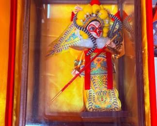 Beijing Peking Opera Character Doll In Display Case