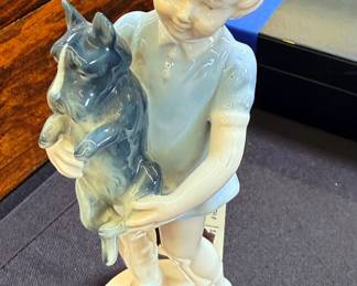 Girl with Scottie Dog Figurine