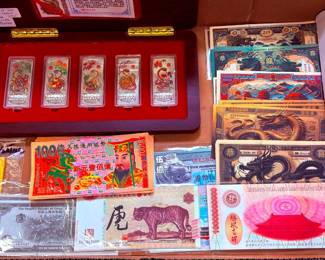 Asian Silver Plated & Gold Plated Bars, Collectible Notes