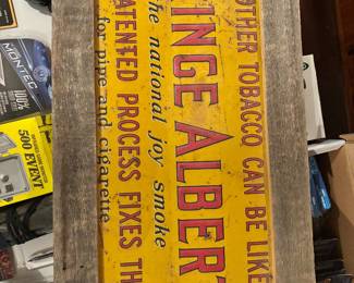 RARE Prince Albert Sign - 1930's original in barnwood frame