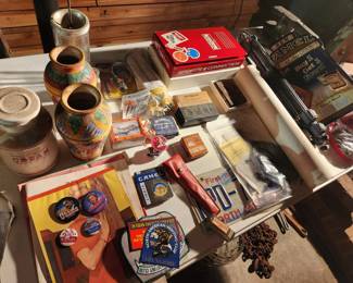 Campaign buttons, Camel advertising, potter jugs, gun locks , and more!