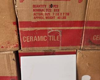 1300 + SQ FT of White 8x8 tiles (192 Boxes of 20 - with 20% Breakage for damaged tiles)