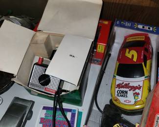 Nascar RC Car and Poliroid Camera