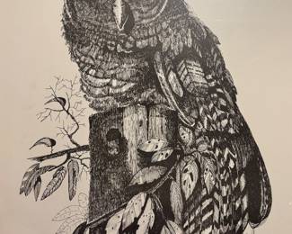 Bill Wall - Signed Numbered  Owl Print
