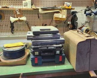 Drills and old tool box