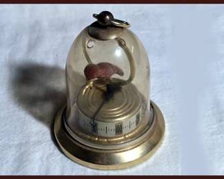 Tiny Bird under glass thermometer