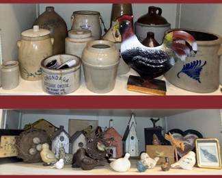 Crocks, Birds and Bird Houses