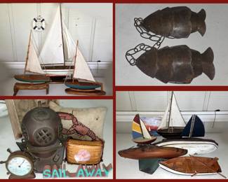 Model Ships, Metal Fish, Nautical Items 