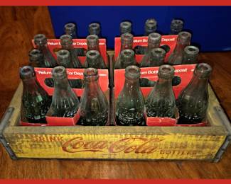 Vintage Coke Crate and Bottles