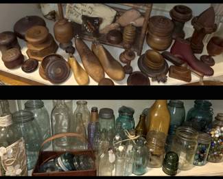 Old Wooden Items and Ball Jars
