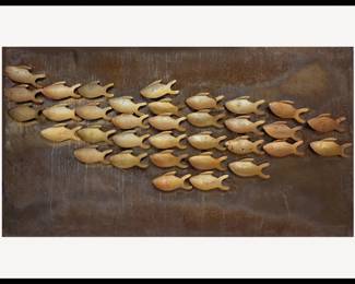 Brass Fish on Wooden Plaque