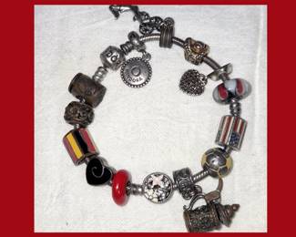 Pandora Bracelet w/an Eclectic Mix of Charms 