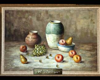 Large Still Lfe Painting Signed R Wilcox, perhaps Ruth Wilcox