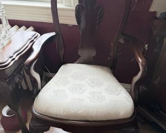 Chippendale style mahogany armchair with ball and claw feet