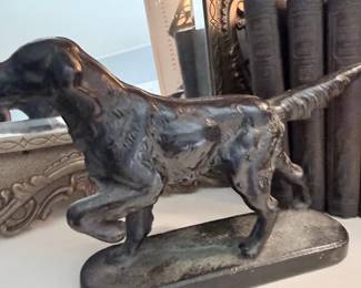 Antique cast iron pointer setter dog doorstop
