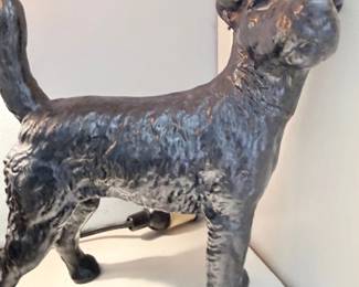 Antique cast iron terrier dog doorstop, original paint