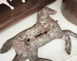 Antique cast iron rearing horse still bank