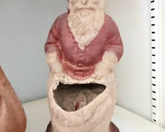 Antique composition Santa Claus candy container figure
