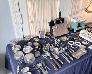 Large sterling silver collection, flatware and serving pieces