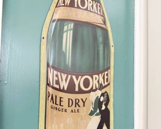 Vintage New Yorker Pale Dry Ginger Ale bottle-shape sign