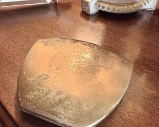 Antique engraved sterling silver cigarette case